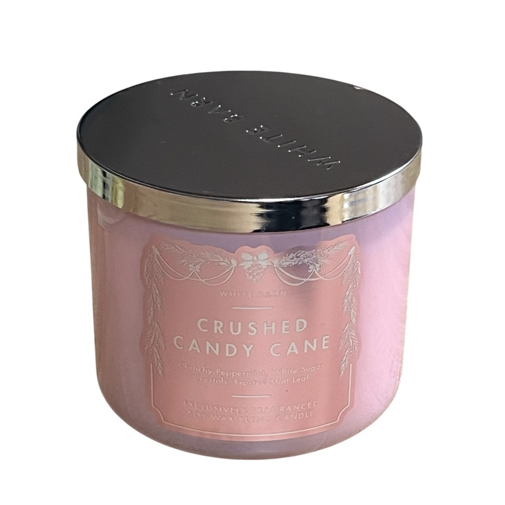 Bath & Body Works White Barn Crushed Candy Cane 3-Wick Candle